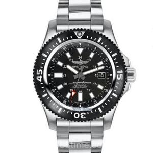 TF Breitling Super Ocean Series Y17393101B1A1 Special Edition stalen band zwarte plaat mechanisch herenhorloge.