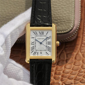 Cartier tank serie W5200027 horloge maat 31x41mm heren riem mechanisch horloge