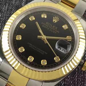 Taiwan Evergreen produced labor-soil log type, bezel, crown, steel band (middle gold part) are covered with 18K gold, automatic mechanical movement