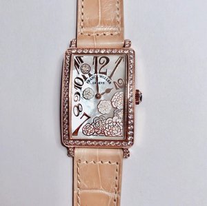 Franck Muller LONG ISLAND Long Island-serie van de mooiste dames quartz riem vierkant horloge geëmailleerd