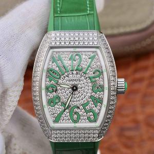 Franck Muller Vanguard V32 ladies watch, the watch is inspired by its beautiful design and unique shape, with sun embossed dial set