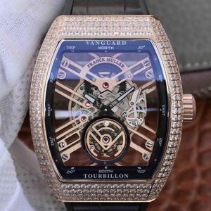 Franck Muller gloednieuwe Vanguard Skeleton skeleton brug Ontworpen zorgvuldig om de structuur van het horloge, de polsen van mannen, te benadrukken.