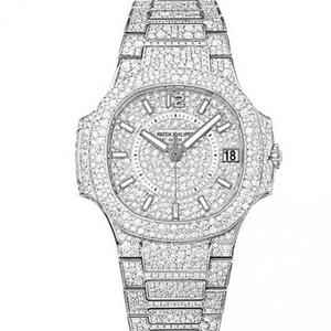 DM Patek Philippe Nautilus Sports Series 7021/1G-001 Gypsophila horloge neutraal all-match formaat.