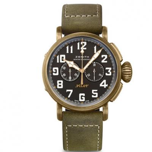XF Factory nagespeelde Zenith Pilot 29.2430.4069 / 21.C800 Bronze Knight Top Reissue Watch