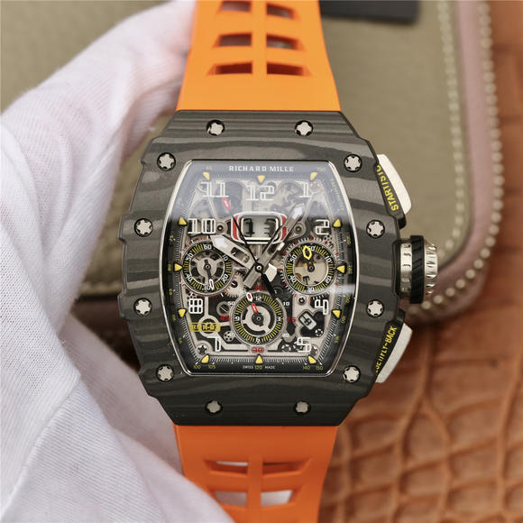 KV Richard Mille Miller RM11-03 Series Men's Mechanical Watch (Orange Strap) - Klik op de afbeelding om het venster te sluiten
