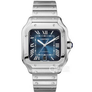 BV Cartier nye Santos WSSA0013 (herre stor størrelse) Veske: 316 material urskive stor blå ur ur.