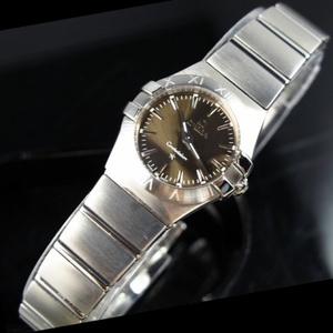 Swiss famous watch Omega OMEGA Constellation Frosted Quartz Ladies Watch Double Eagle Series Coffee Noodle Ding Scale Ladies Watch