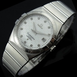 The top Swiss Omega OMEGA Double Eagle series watch All-steel steel belt fully automatic mechanical transparent white face Swiss movement fine imitation men's watch 123.10.