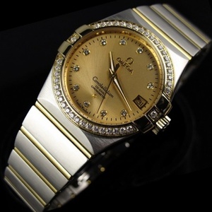 Top Swiss Omega OMEGA Double Eagle Series Mechanical Transparent 18K Gold Gold Face Men's Watch Men's Watch 123.25.35.20.58.0