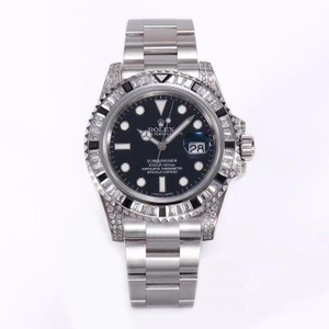 GS Rolex SUB Submariner rear diamond customized version! It is the fusion of luxury sparkle and never fade, and it is the best choice for classic trends! Men's mechanical watch