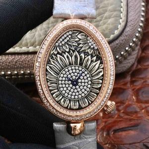 Relógio feminino napolitano Breguet, relógio mecânico feminino de alta qualidade com diamantes