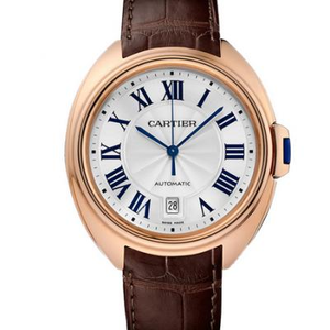 Cartier série chave masculino relógio AISI 316L caixa de aço inoxidável com alça de pele de bezerro importada