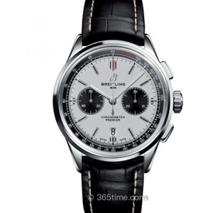 Breitling Premier B01 Cronógrafo Watch, Movimento Cronógrafo Mecânico Automático, Correia cowhide, Relógio Masculino