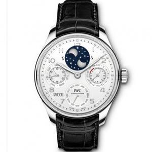 V9 IWC Portuguese IW503406 verdadeiro calendário perpétuo, calendário perpétuo relógio mecânico automático masculino, fases da lua