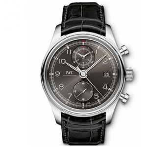 IWC Português série IW390404 relógio multifuncional de mostrador cinza com cronógrafo.