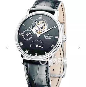 JB fábrica Blancpain série clássica 6025-1542-55 black-faced true tourbillon Men's watch watch watch, upgrade 1: O movimento é mais enfeitado com lavagem, e há harmonia.