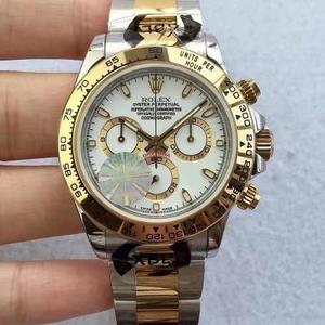 JF Factory Daytona série relógio PVD ouro, dial 40 mm de diâmetro, moldura cerâmica 7750 movimento mecânico de sinuoso de enrolação automática