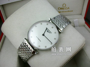 Longines Jialan série shell face escala de diamante duas agulhas relógio mecânico automático masculino