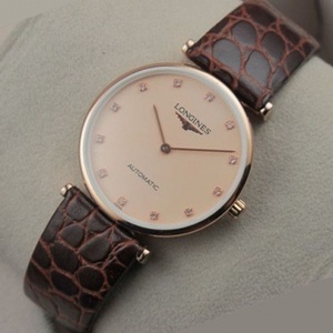 Swiss Longines Garland Series 18K Rose Gold Full Leather Strap Automatic Mechanical Men's Watch Swiss Longines Garland Series 18K Rose Gold Full Leather Strap Automatic Mechanical Men's Watch
