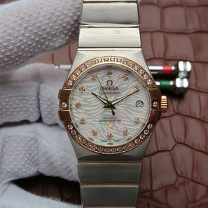 Omega Constellation Series 123.20.35 Aço inoxidável Banhado 18k Amarelo Ouro Pulseira Caixa Relógio Mecânico Masculino