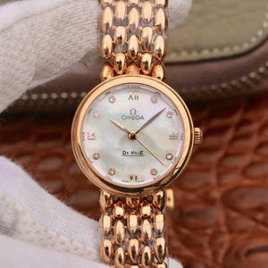 Omega DeVille série de gota d'água senhoras rosa ouro senhoras relógio, romântico, charmoso, generoso e bonito
