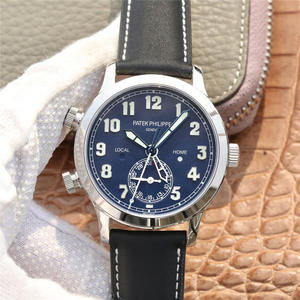 A função de fuso horário da GR Patek Philippe ref.5524 A série de relógios de viagem do Calatrava Aviator é impressionante! Relógio masculino