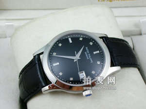 Patek Philippe Men's Watch Black Leather Strap Full Automatic Mechanical Through Bottom Business Men's Watch