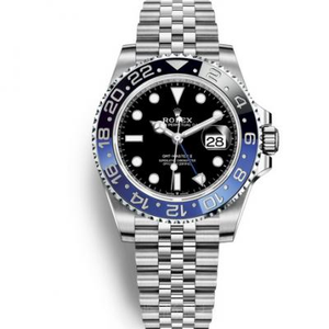 GM Rolex Greenwich Black Blue Circle 904L Oystersteel Watch Deslumbrante estreia Classic Men's Mechanical Watch