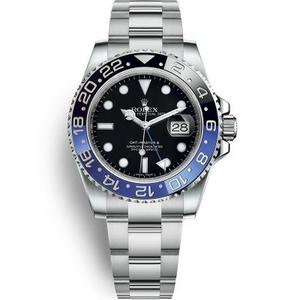 O Rolex Greenwich série 116710BLNR-78200 gmt função blue black produzido pelo relógio mecânico masculino Cola anel de fábrica n.