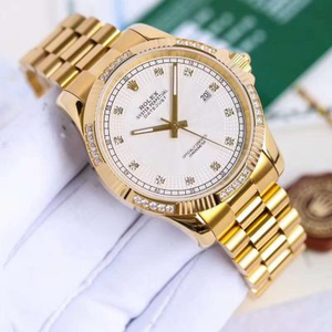 Novo Rolex Oyster Perpetual Série Casal Relógios de Rosto Dourado