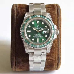 Rolex Green Ghost 904L Edition Men's Watch Produzido pela N Factory, um par de cinto de aço e um par de couro de crocodilo