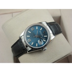Relógio suíço Rolex Rolex relógio Datejust couro cinta azul rosto masculino relógio suíço movimento ETA