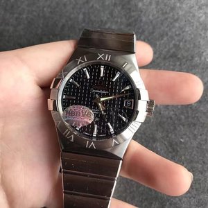 V6 Fábrica Ômega Constellation Série Mecânica Cara Branca com Placa de Diamante V6 Fábrica Ômega Constellation Série Mecânica Cara Branca com Placa de Diamante