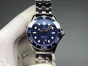Omega Seamaster 300M New Wave Face Back Transparent Men's Mechanical Watch Black Versão preta