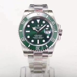 N Fábrica v8 réplica superior Rolex 116610 Green Water Ghost 904L caixa de aço inoxidável réplica perfeita