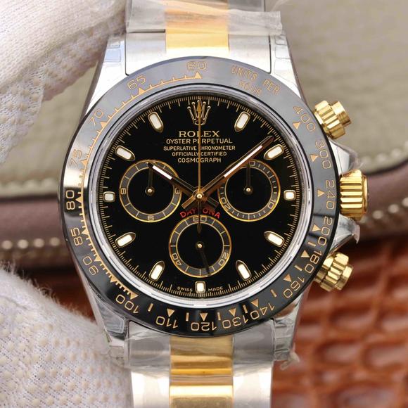 JH fábrica Rolex universo cronógrafo Daytona 116508 relógio mecânico masculino v7 Edition Gold.  Clique na imagem para fechar