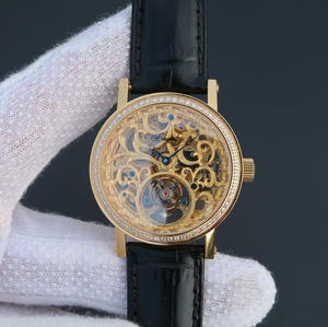 LH Breguet - это новейшие высококачественные мужские часы с настоящим турбийоном из 18-каратного золота с пустым корпусом маховика.