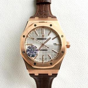 【JF】 Мужские часы Audemars Piguet AP15400 в золотом корпусе с белым циферблатом Функции Часы, минуты, секунды, Календарь Механизм Мужские часы