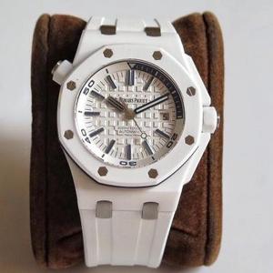 JF boutique A P 15703 white ceramic series V8 version 42mm diameter. With imported 9015 movement to 3120 movement