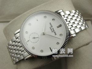 Patek Philippe Swiss Movement Diamond Scale Small Second Automatic Mechanical Men's Watch (White Face)