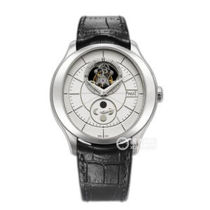 R8 Piaget серии BIack Tie ультратонкие мужские часы с турбийоном и фазой луны часы ультратонкие мужские часы с ручным заводом и турбийоном фаза луны