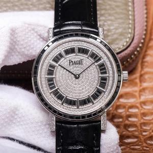 UU Piaget Piaget Extraordinary Treasure Series G0A40228 Ultra-thin Full Rhinestone Men's Mechanical Belt Watch