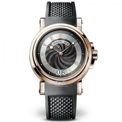 Часы Breguet Marine серии 5817, розовое золото 18 карат, мужские автоматические механические часы с поясом. - Click Image to Close