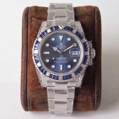 GS luxury masterpiece Rolex SUB Submariner rear diamond customized version! It is a fusion of luxury sparkle and non-fading, and it is the best choice for classic trends - Click Image to Close