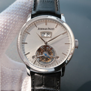 Audemars Piguet's latest real tourbillon, large date window, Italian calfskin