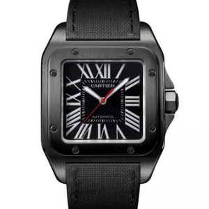 RB Cartier Santos Black Knight WSSA0006 The strongest top replica Santos watch on the market Nylon strap