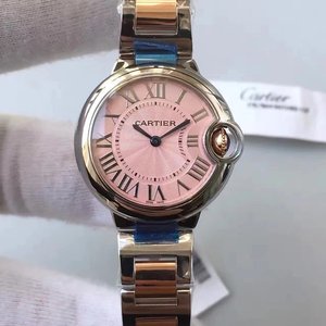 Gold Cartier Blue Balloon Series W69002Z2 33mm Quartz Watch Top Replica (vit version).