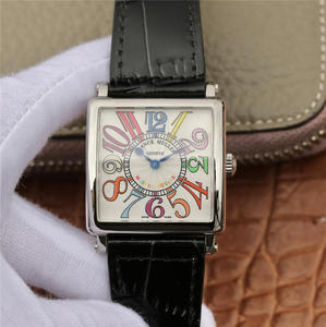 Z6 Franck Muller Master Square Series Ladies Watch Blue Belt Watch schweiziska Original Ronda Quartz Movement