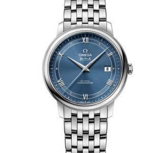 GP Factory Omega New De Ville Series Steel Band Men's Mechanical Watch Blue Surface Latest Upgraded Version