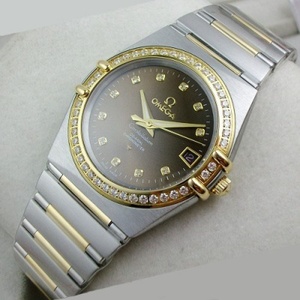 Swiss Omega OMEGA Constellation Series Automatic Mechanical Transparent 18K Gold Diamond Herrklocka Swiss Movement